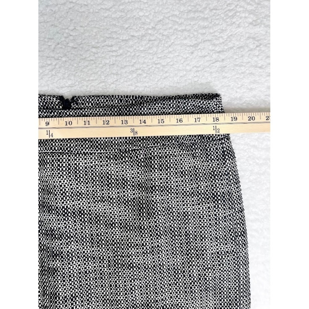 Ann Taylor LOFT Black White Textured Basketweave Pencil Skirt Size 14 Lined Work - Picture 3 of 6
